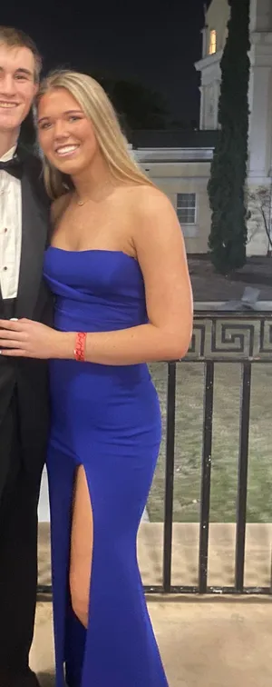 Blue Formal Strapless Dress thumbnail 1