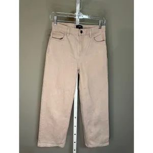 Theory Wide Leg Crop Jeans‎ Blush High Rise Minimalist 25 Clean Girl Luxury Pink thumbnail 2