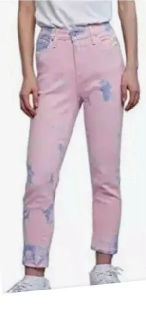 Levi’s 721 high rise skinny ankle size 28 pink purple tie dye. thumbnail 1