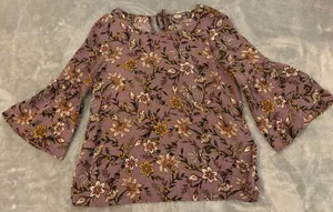 Women’s Promesa Brand floral purple Blouse Size Medium thumbnail 1