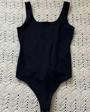 Abercrombie & Fitch Soft Matte Seamless Squareneck Bodysuit Black (Small) thumbnail 1