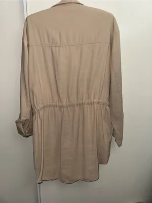 Zara Beige Drawstring Utility Jacket thumbnail 6