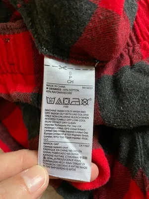 GAP Red and Black Plaid Pajama Shorts thumbnail 3