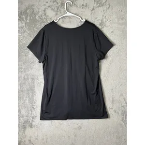 Ruby Ribbon XL Black V Neck Lace Trim Short Sleeve Top Stretch Blouse thumbnail 3