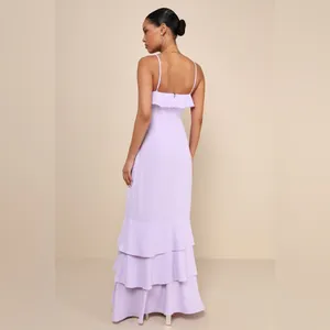 LULU’S Lively Evenings Lavender Sleeveless Tiered Maxi Dress thumbnail 4