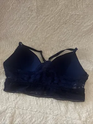 Victoria's Secret Lace Longline Bralette - Navy Blue thumbnail 3