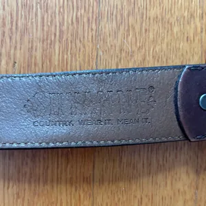 Shyanne Brown Leather Embroidered Belt Rose Gold Details XL Etched Flower thumbnail 7