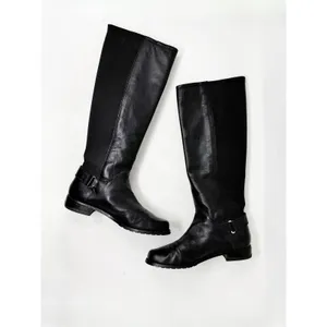 [Stuart Weitzman] Black Leather Accummulate Tall Knee High Riding Boots Size 7.5 thumbnail 2