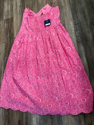 Roller Rabbit x Target Paisley Floral Drop Waist A Line Dress in Pink XL NEW thumbnail 8