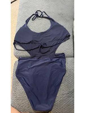 Aerie Size XL Navy Blue Halter One-Piece Swimsuit Tummy Control thumbnail 2