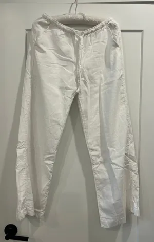 Hollister White Linen Pants thumbnail 1