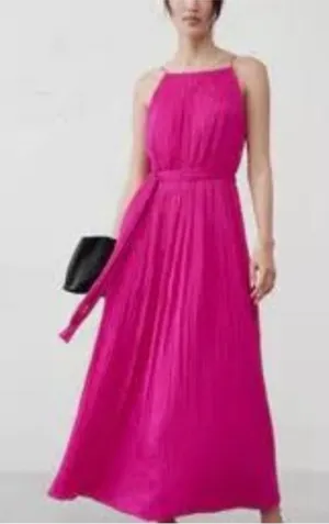 Banana Republic Pleated Maxi Dress Pink Size L thumbnail 1