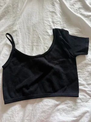 ZARA Crop Top Black thumbnail 4