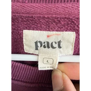 Pact kisses‎ Organic Cotton Sweatshirt Womens Large Purple Lip Graphic Pullover thumbnail 4