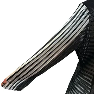Damee Inc 2 PC Set Top and Overshirt Black Silver Sheer Mesh Art XL Space Punk thumbnail 10
