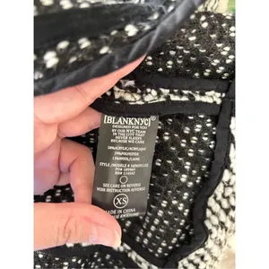 Blank NYC Boucle Knit Motorcycle Moto Jacket Black White Women’s Size XS thumbnail 3