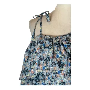 Rebecca Taylor La Vie‎ Shirt Women Medium Blue Floral One Shoulder Top Bohemian thumbnail 6