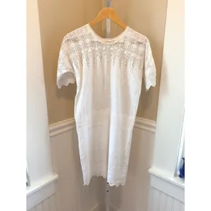 Ulla Johnson Viola White Cotton Lace Embroidered Crew Neck Mini Dress Size S 4 thumbnail 3