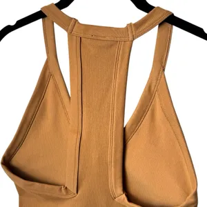 NWT FP Movement by Free People All Clear V-Neck Ribbed Tank‎ Brown/Tan XL thumbnail 7