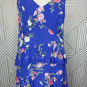 Lovers + Friends Teresa Floral Ruffle Mini Dress in Feeling Blue Size‎ US XL thumbnail 5