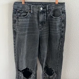 American Eagle 90s Bootcut Boot Cut Distressed Black Denim Jeans 4 thumbnail 2
