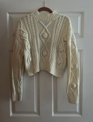 Sweater Forever 21 Cream White thumbnail 1