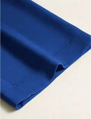 Royal Blue Pleated Wide Leg Trouser Pants XL thumbnail 4