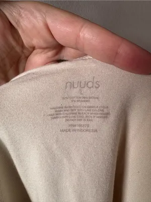Nuuds Nude High Neck Cotton Modal Spandex Blend Thong Bodysuit Size Large thumbnail 2