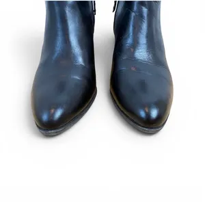 Frye Judith Black Leather Heeled Ankle Bootie Double Zip Women's Size 6 1/2 6.5 thumbnail 6