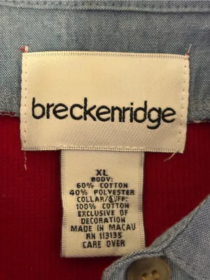 Breckenridge Cardinal Embroidered Layered Sweater Shirt XL Red thumbnail 2