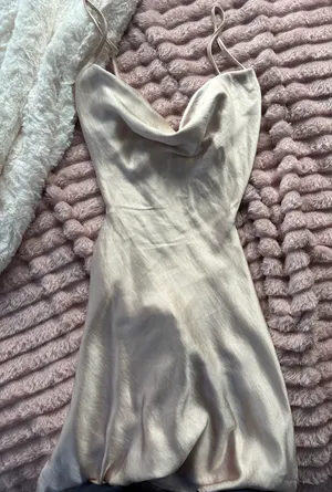 Forever 21 Satin Champagne Mini Dress thumbnail 1