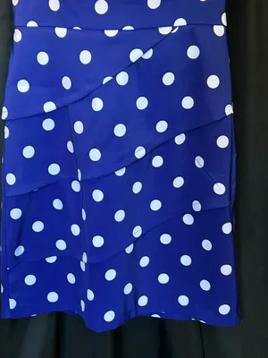Connected Apparel Women’s Blue & White Polka Dot Sleeveless Fit & Flare Dress 6 thumbnail 4