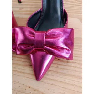 RAID Martini Metallic Pink Bow Pointed Toe Slingback Heels Shoes Size 8 US thumbnail 7