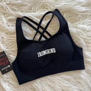 IronGrind Reborn Double Crossover Sports Bra Jet Black Size Small thumbnail 3