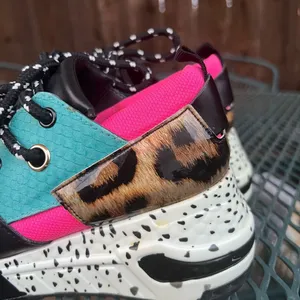 Steve Madden Cliff Chunky Platform Trainers Sneakers Wedges Pink Animal Size 6 thumbnail 4