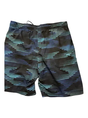 Speedo Men’s Board Shorts Swim Trunks Blue Black Wave Print Size L (38" Waist, 9" Inseam) thumbnail 2