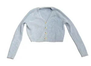Dazy Fuzzy Knit Cropped Button Cardigan SZ S Contemporary Streetwear Y2K Trendy thumbnail 1