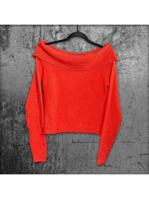 American Eagle Off-Shoulder Sweater | M, Red thumbnail 2