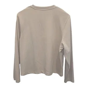 Mango‎ Womens Decorative Stitching Crew Neck Long Sleeve Sweatshirt Beige Medium thumbnail 4