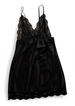 Black Floral Lace Babydoll Nightgown – Size S thumbnail 1