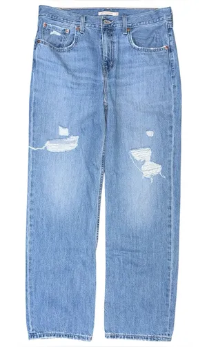 Levi’s Low Pro Straight Jeans Relaxed Slouchy Womens Sz 30 Distressed Blue Denim thumbnail 1