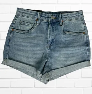 Blank NYC Shorts Women's Sz 26 The Perry Mom Shorts Blue‎ Cotton Pockets thumbnail 1