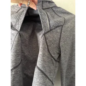 Zella‎ Womens Gray Space Dye Full Zip Athletic Jacket Mock Neck Thumbholes S thumbnail 4