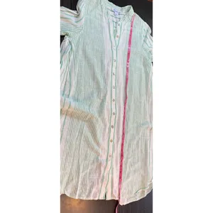 April Cornell Striped Button Down Tunic‎ Top Boho Gauze Womens S Semi Sheer READ thumbnail 10
