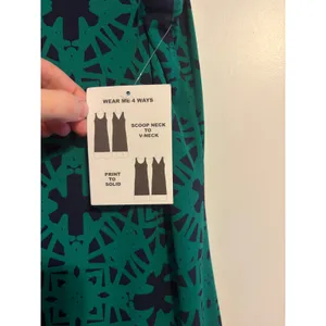 41 Hawthorne Perissa‎ Reversible Dress Green Navy V Neck Sleeveless L NWT thumbnail 5