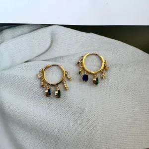 Tassel Gold Hoop Earrings for Women thumbnail 1