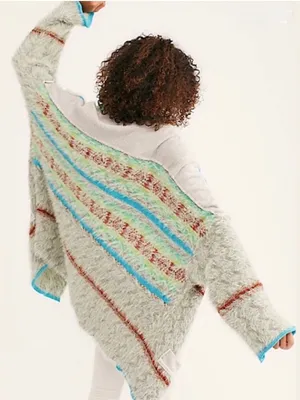 Free People Fair Weather Cardigan Mint Haze Combo XS thumbnail 4