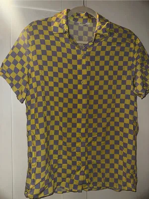 Ascot & Hart Yellow & Lavender Check Button Down + Shorts Lounge Set thumbnail 7