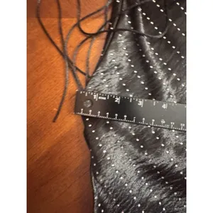 Zara Satin Black Studded Slip Cowl Neck Dress Mini Open Back thumbnail 5