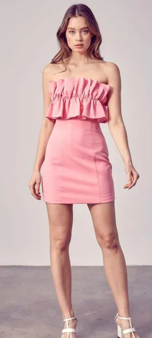 DO+BE Pink Ruffle Top Dress thumbnail 1
